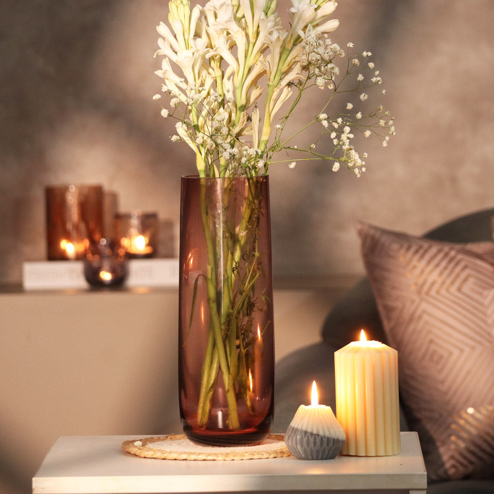 Ajana Glass Vase Tall - Berry