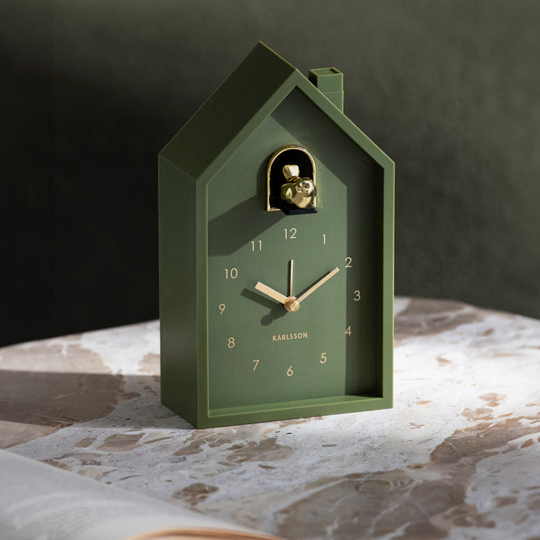 Oro Modern Cuckoo Alarm Clock - Green