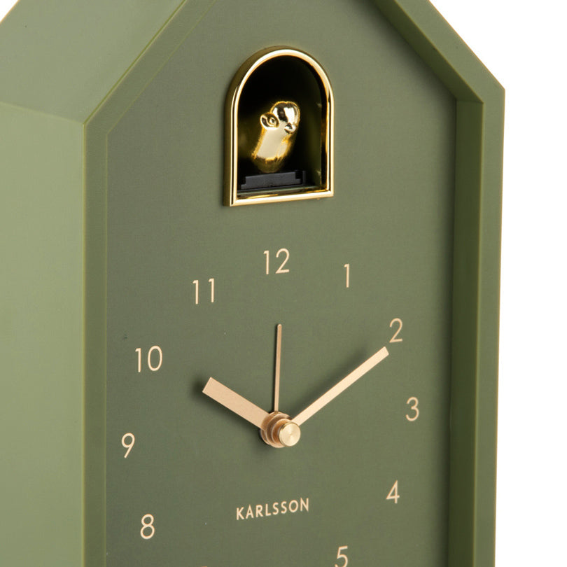 Oro Modern Cuckoo Alarm Clock - Green