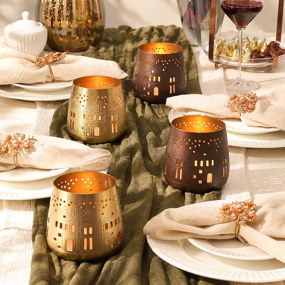 Aldea Metal Candle Holder - Dark Copper