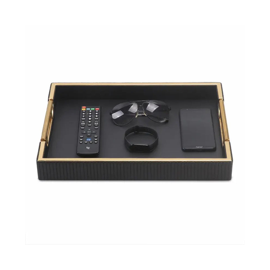 Alden Serving Tray - Black & Gold