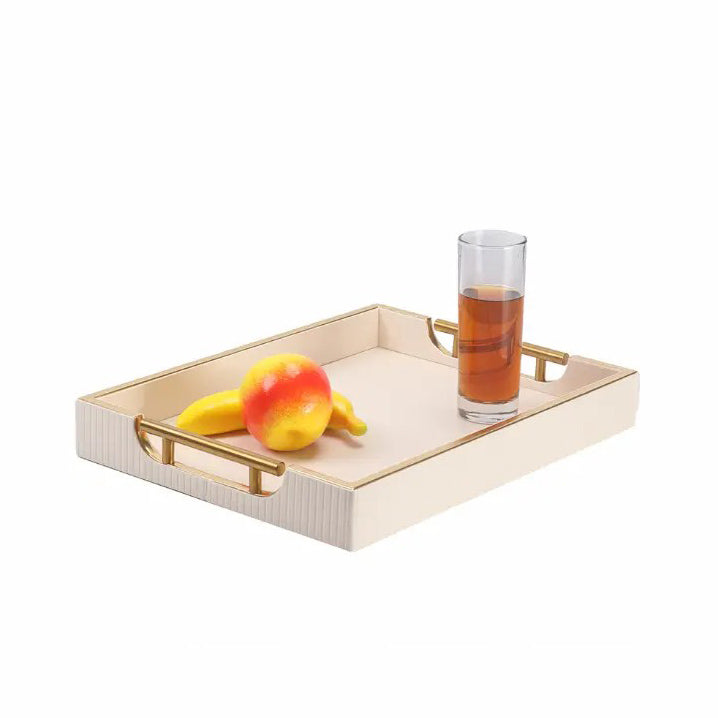 Alden Serving Tray - Ivory & Gold