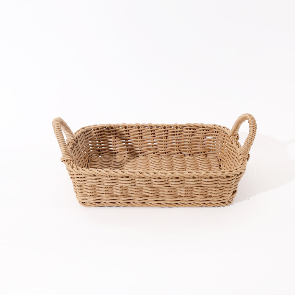 Alma Rectangular Basket with Handles Medium - Khaki
