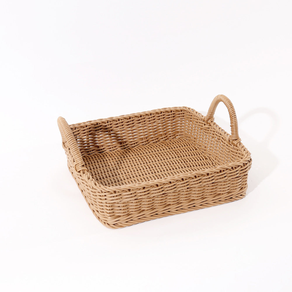Alma Square Basket with Handles Medium - Khaki