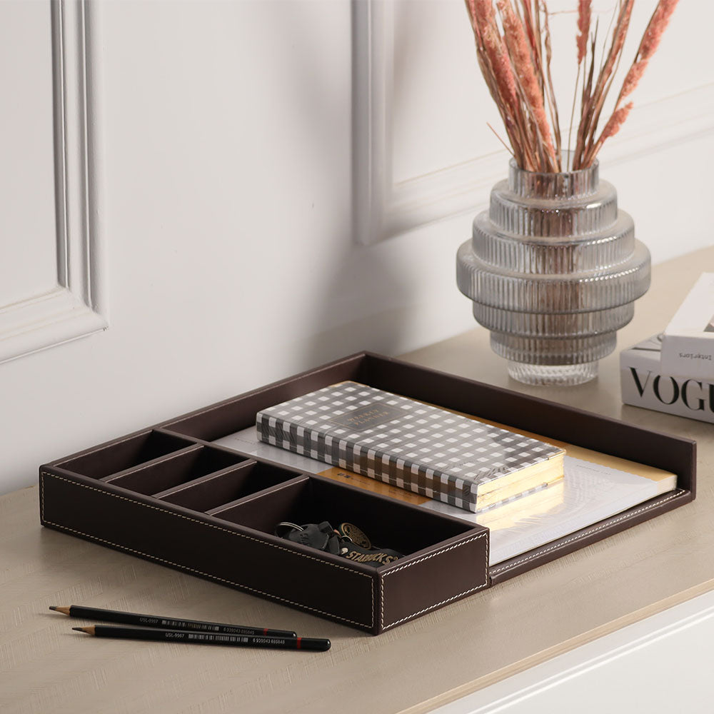 Alto Desk Organiser - Coffee Brown