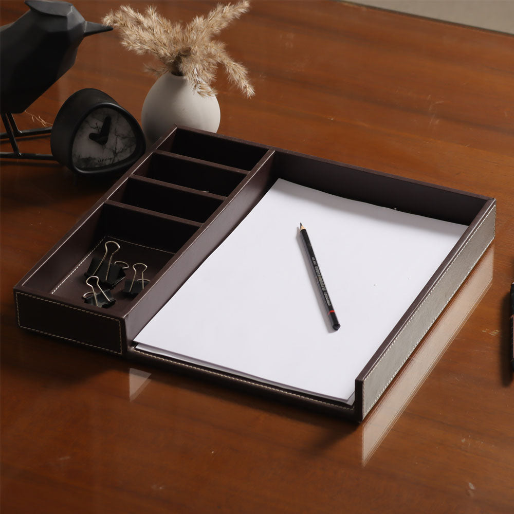 Alto Desk Organiser - Coffee Brown