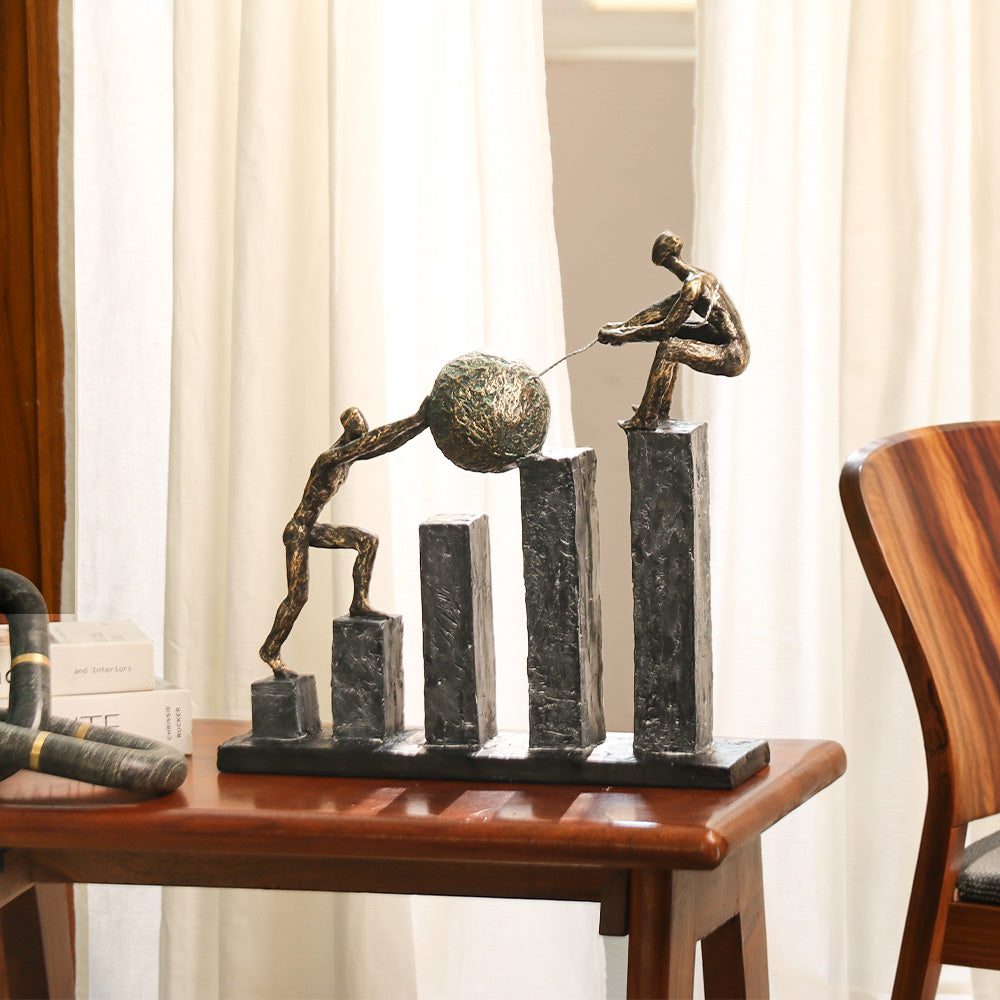 Ambitious Partners Sculpture Large - Metallic Monochrome
