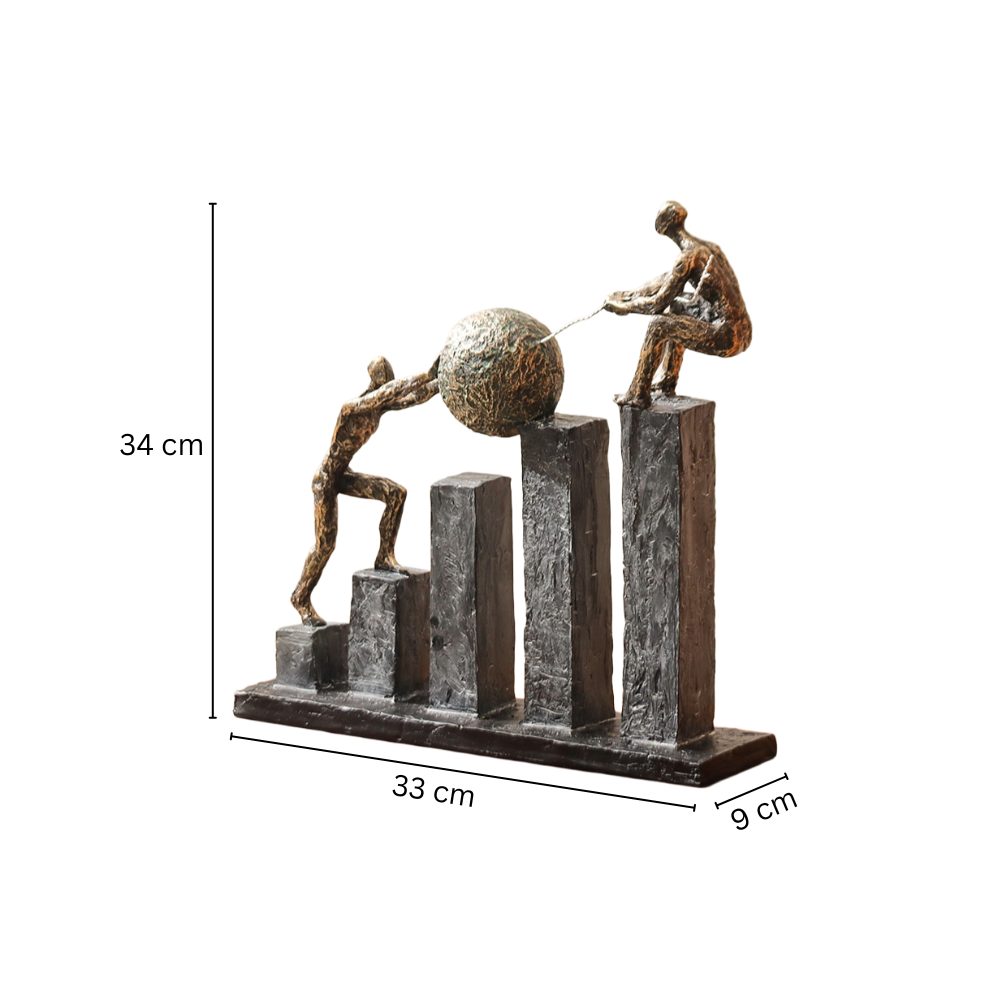 Ambitious Partners Sculpture Large - Metallic Monochrome