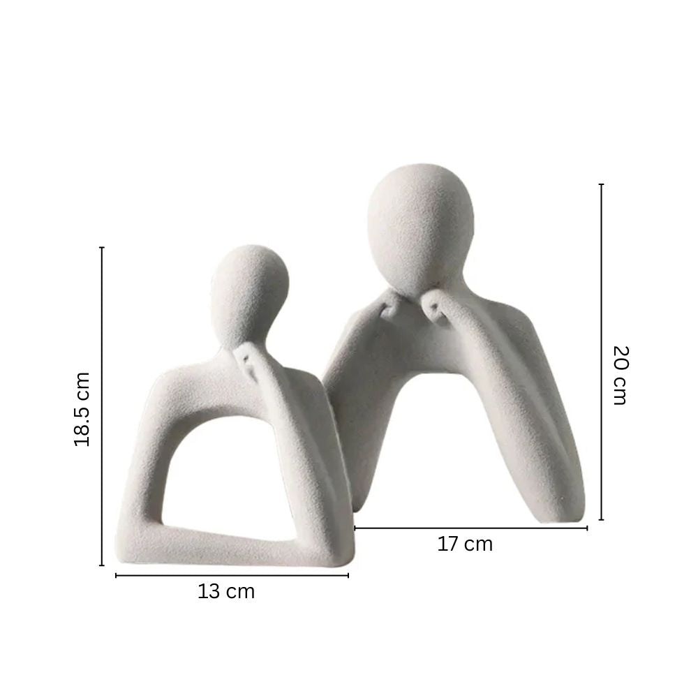 Amore Decorative Sculptures, Set of 2 - Grey