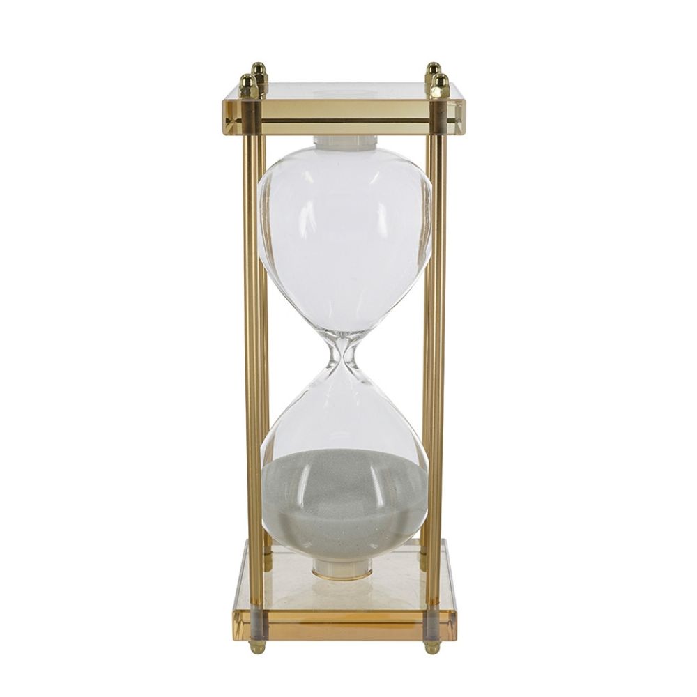 Amos Framed Hourglass Medium - Gold White