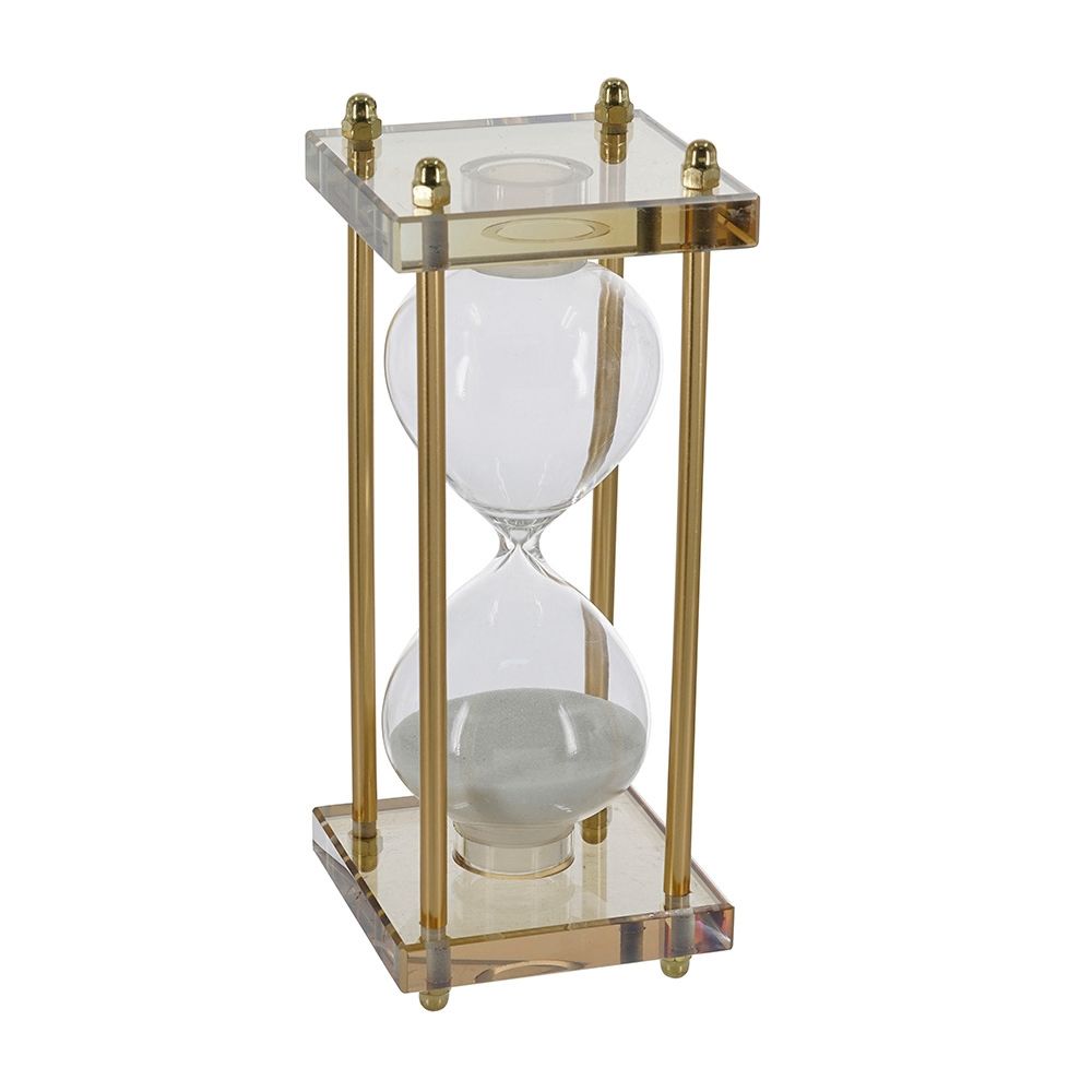 Amos Framed Hourglass Small - Gold White