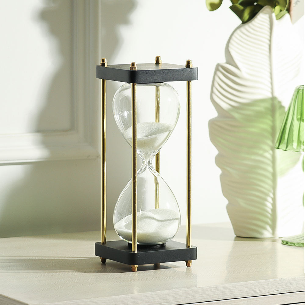 Amos Framed Hourglass - White Black