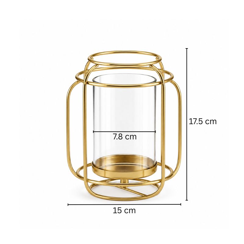 Andrea Wireframe Candle Holder Medium - Gold
