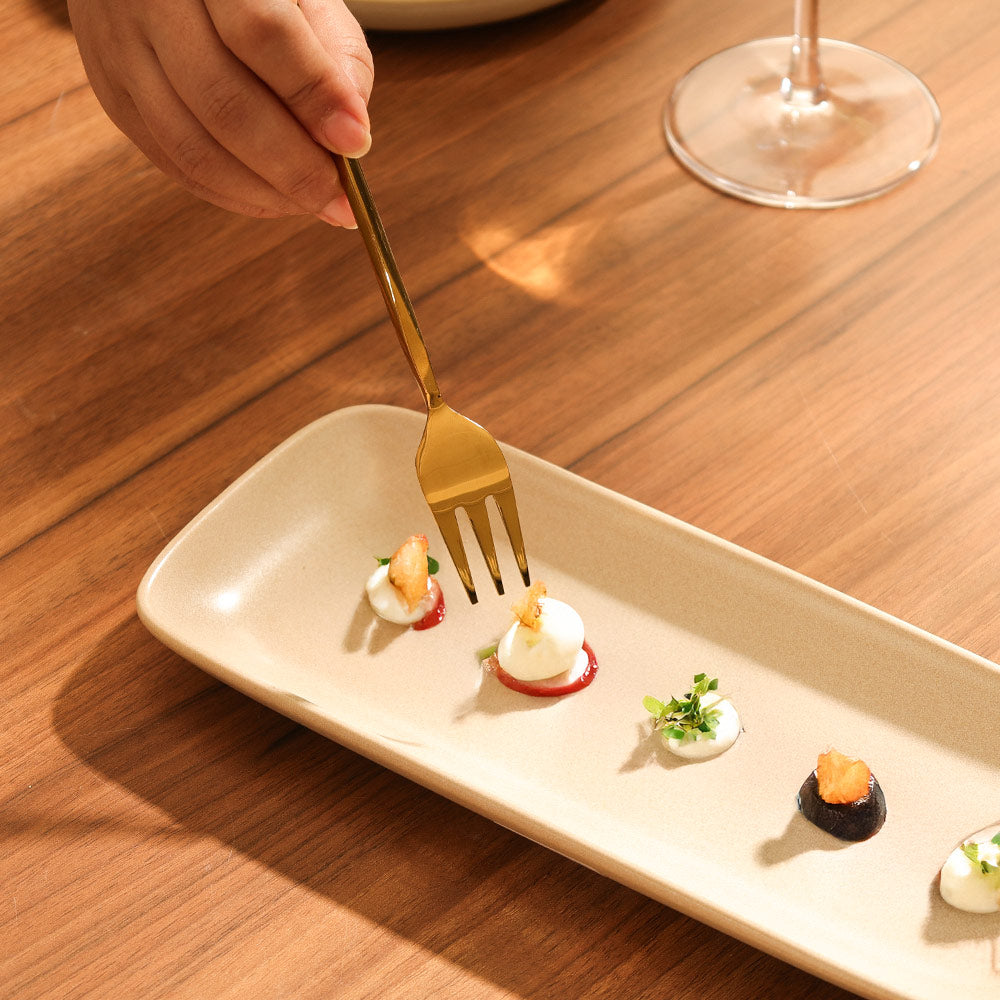 Anise Dessert Forks, Set of 6 - Gold
