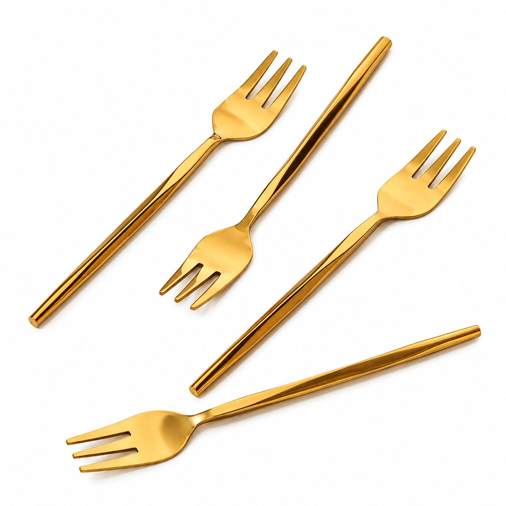 Anise Dessert Forks, Set of 6 - Gold