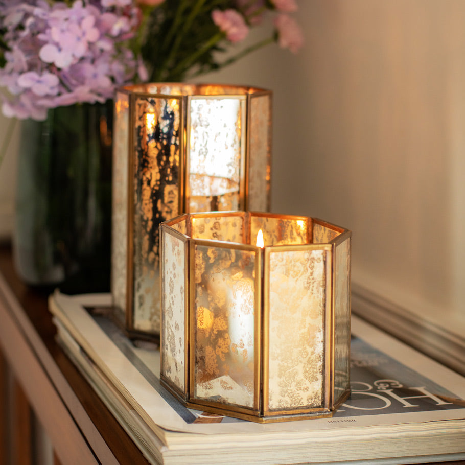 Annette Glass Hurricanes Small, Set of 2 - Tarnished Gold