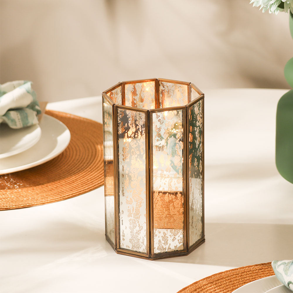 Annette Glass Hurricane Medium - Tarnished Gold