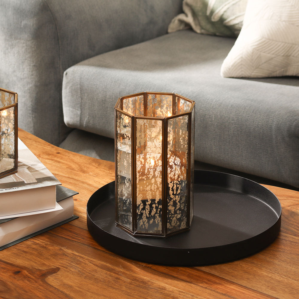 Annette Glass Hurricane Medium - Tarnished Gold