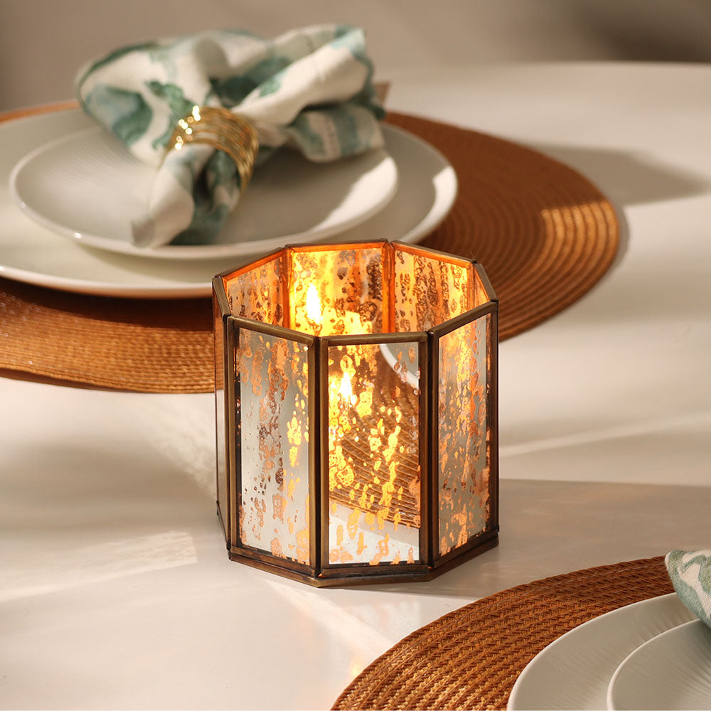 Annette Glass Hurricanes Small, Set of 2 - Tarnished Gold