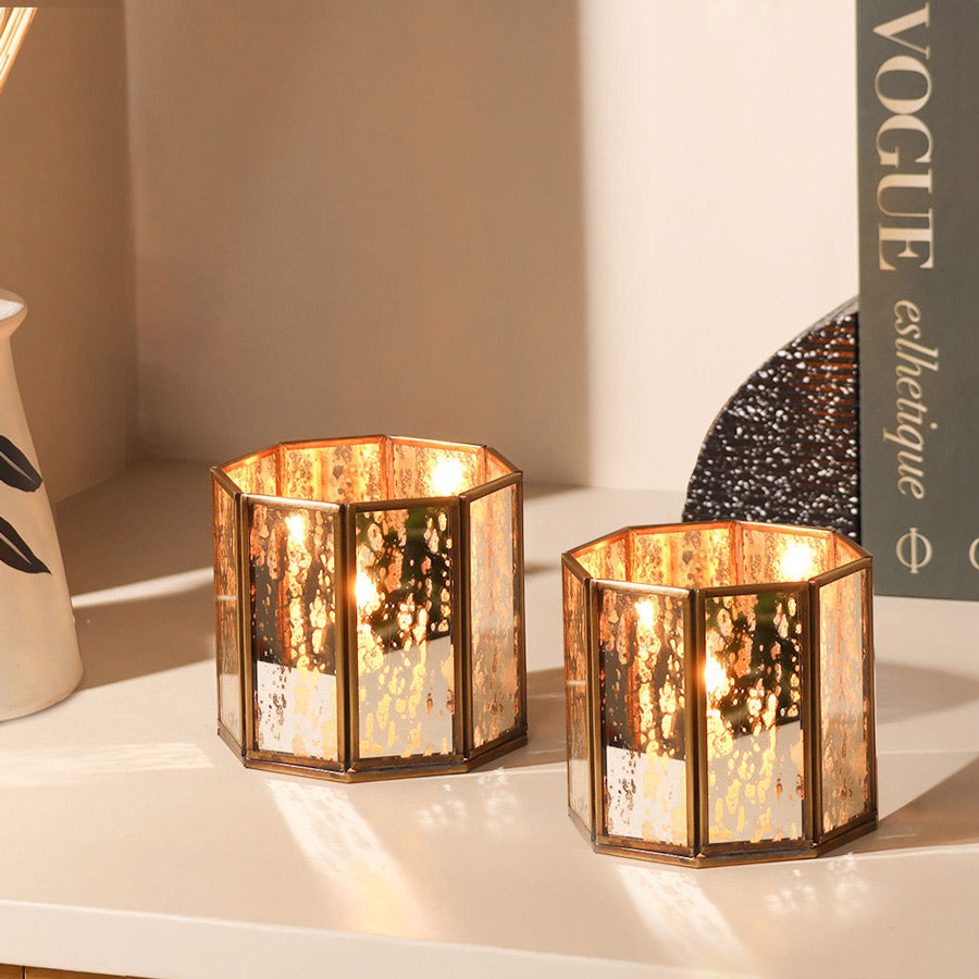 Annette Glass Hurricanes Small, Set of 2 - Tarnished Gold