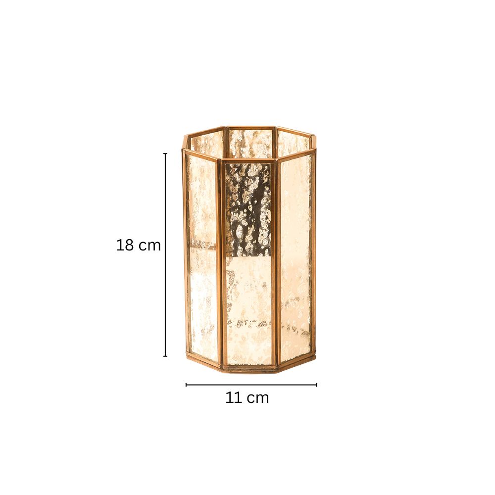 Annette Glass Hurricane Medium - Tarnished Gold