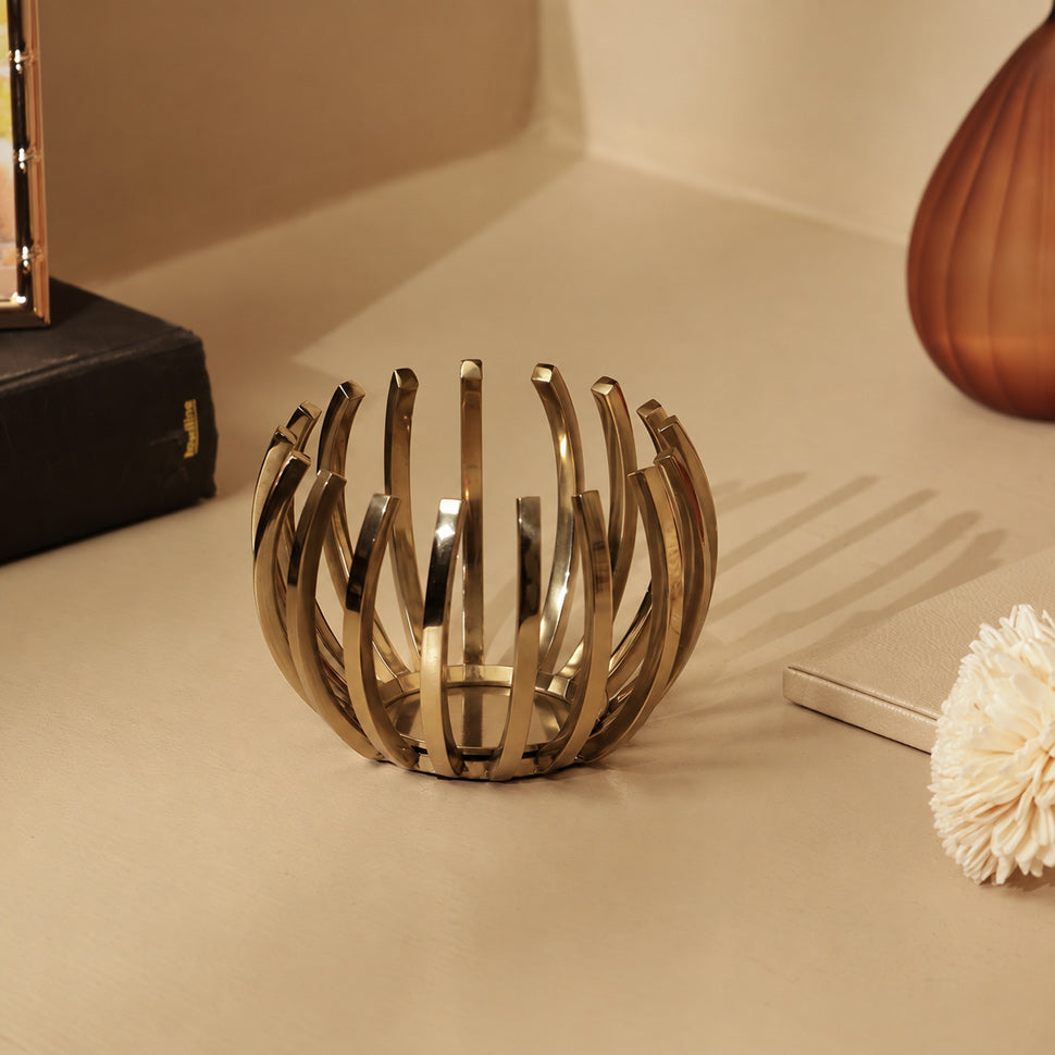 Ansa Tealight Holder - Pale Gold