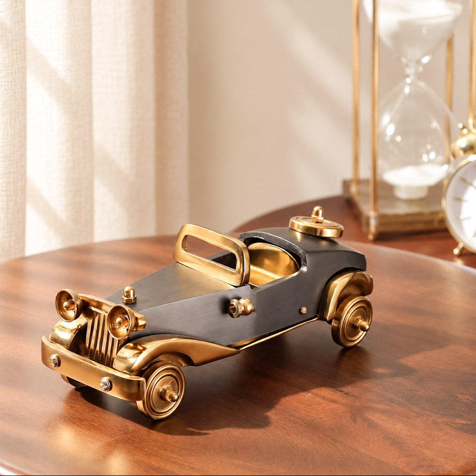 Antique Sports Car Sculpture  Medium - Gunmetal Gold