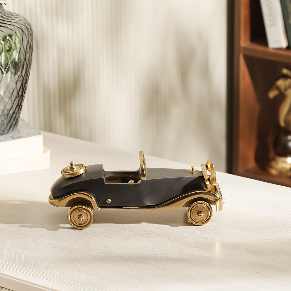 Antique Sports Car Sculpture  Medium - Gunmetal Gold