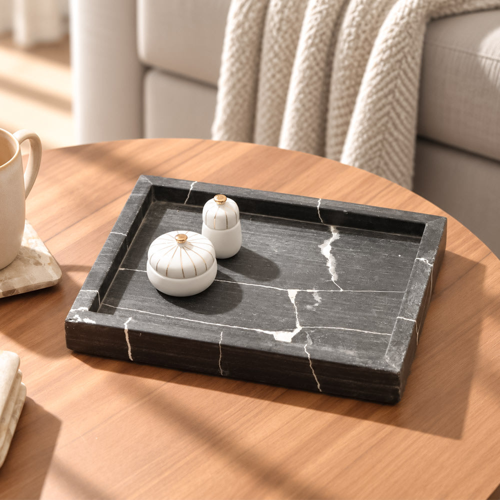 Apollo Marble Valet Tray - Cloudy Black