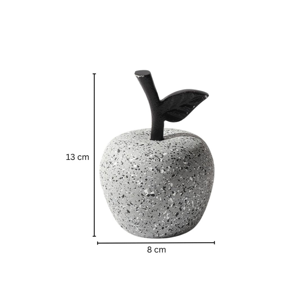 Apple Concrete Sculpture - Speckled Grey