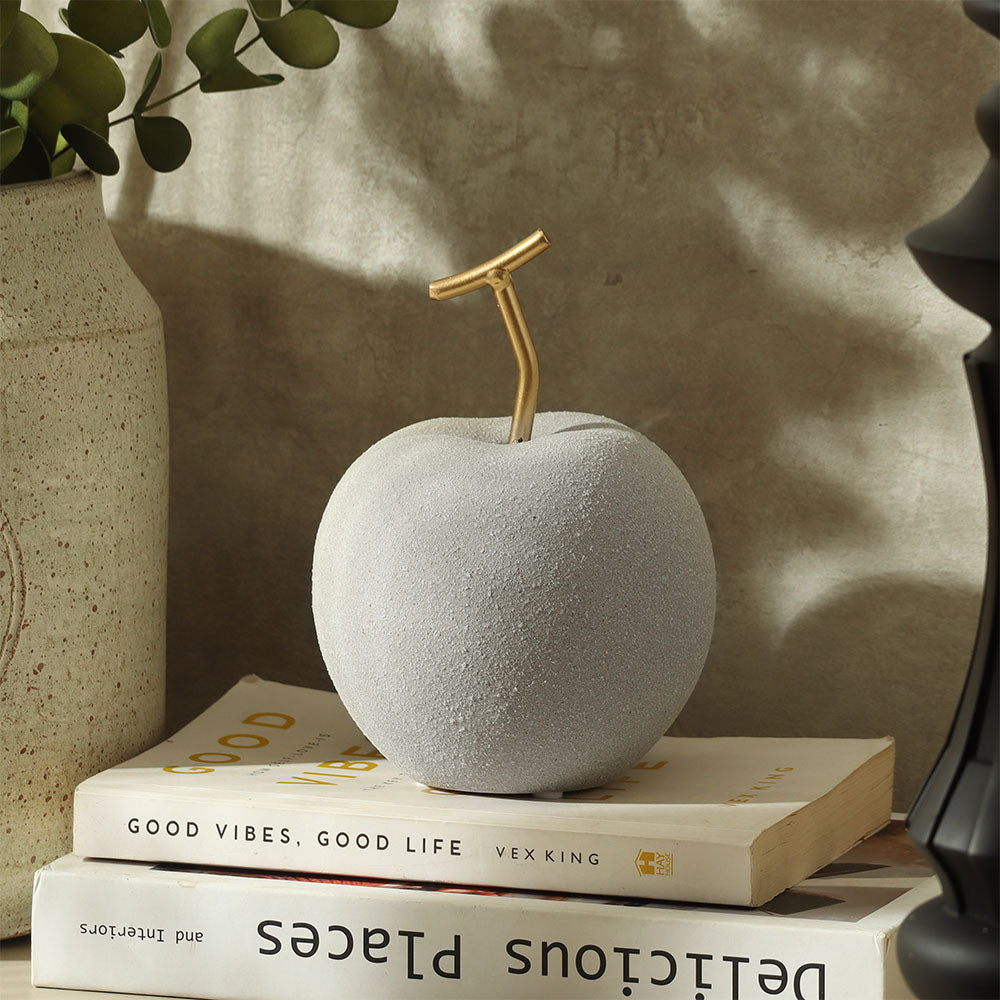Apple Decorative Accent - Concrete Grey