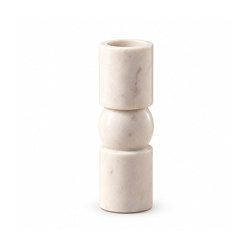 Apres Marble Tealight Holder Large - White
