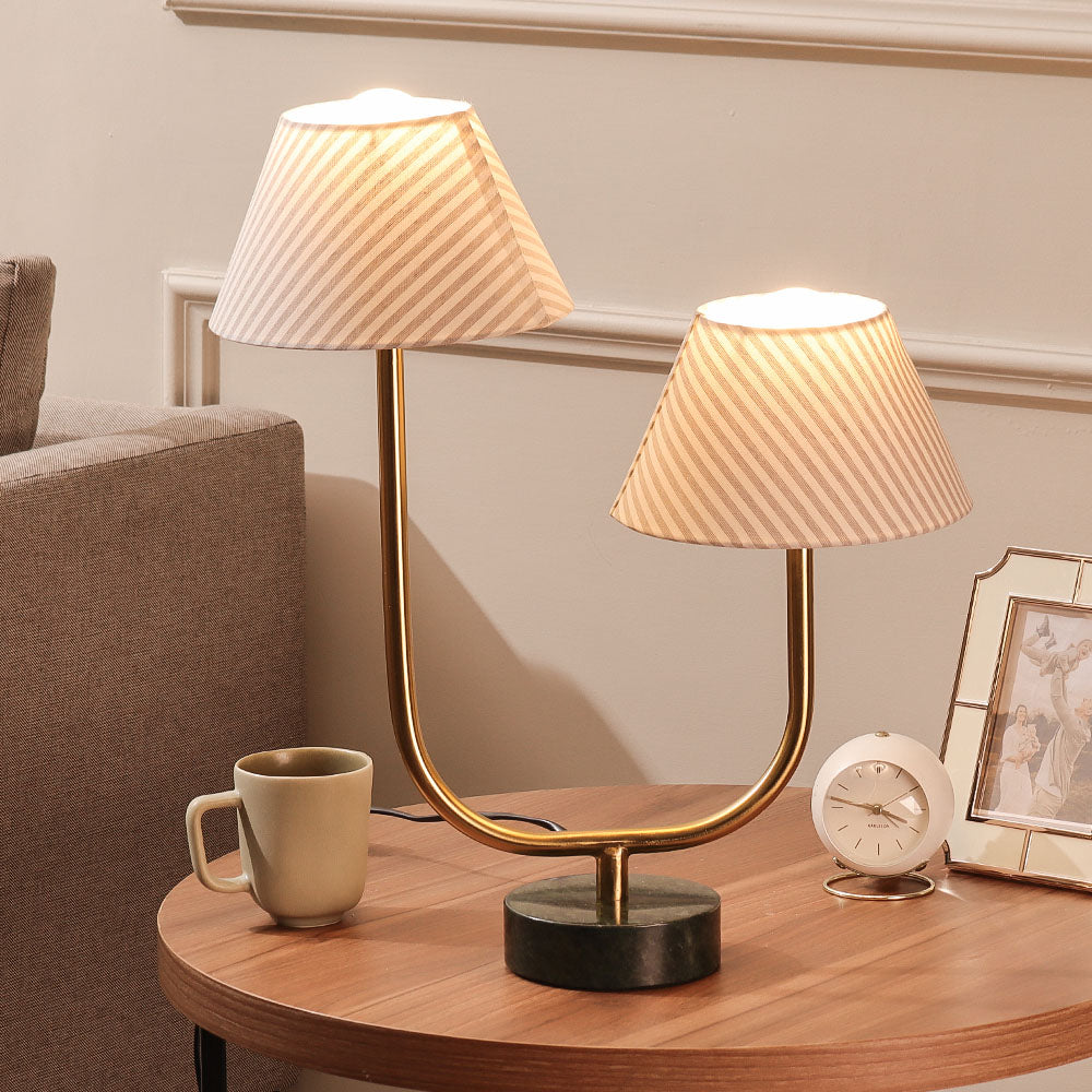 Arla Marble Duo Table Lamp Large - Monochrome