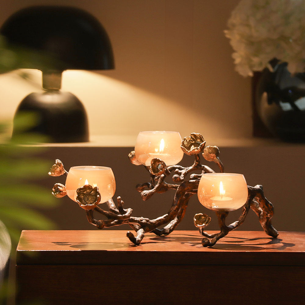 Arbor 3-Tier Tealight Holder - Dark Camellia