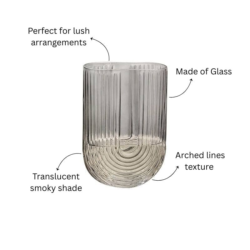 Arch Glass Vase Small - Smoke