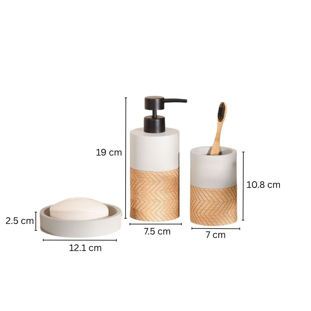 Ardo 3-piece Bathroom Set - Grey Brown