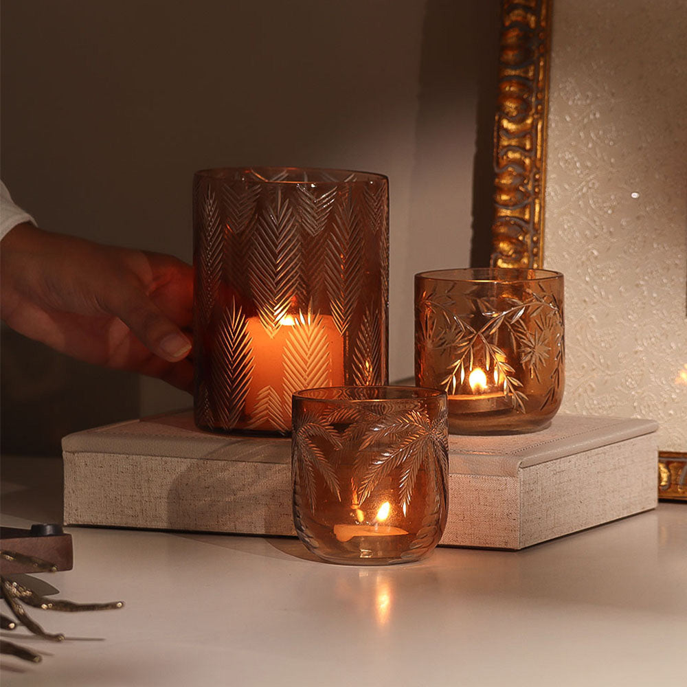 Vine Glass Hurricane - Mocha