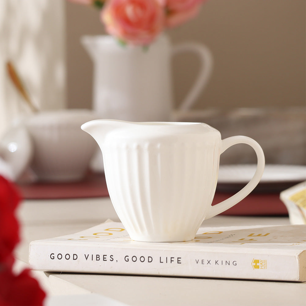 Aria Ceramic Milk Jug - White