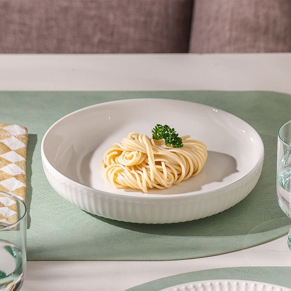 Aria Ceramic Serving Plate - White