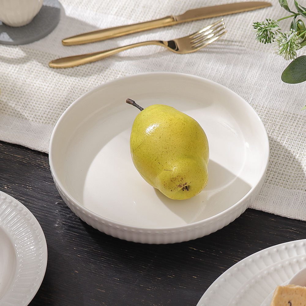 Aria Ceramic Serving Plate - White