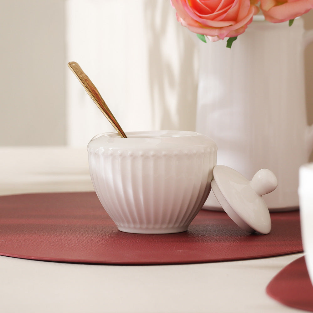 Aria Ceramic Sugar Bowl - White