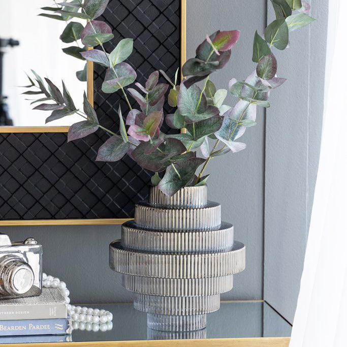 Aria Glass Vase Medium - Smokey Grey
