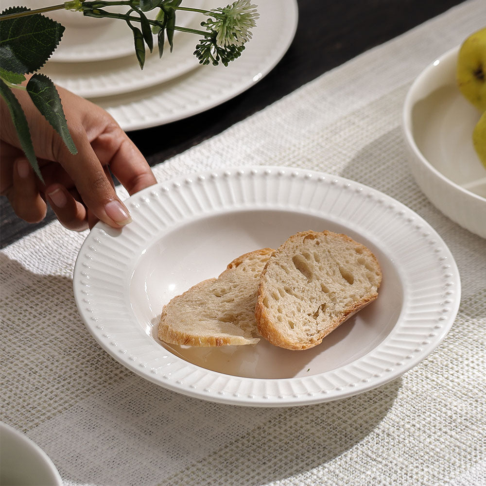 Aria Ceramic Pasta Plate - White