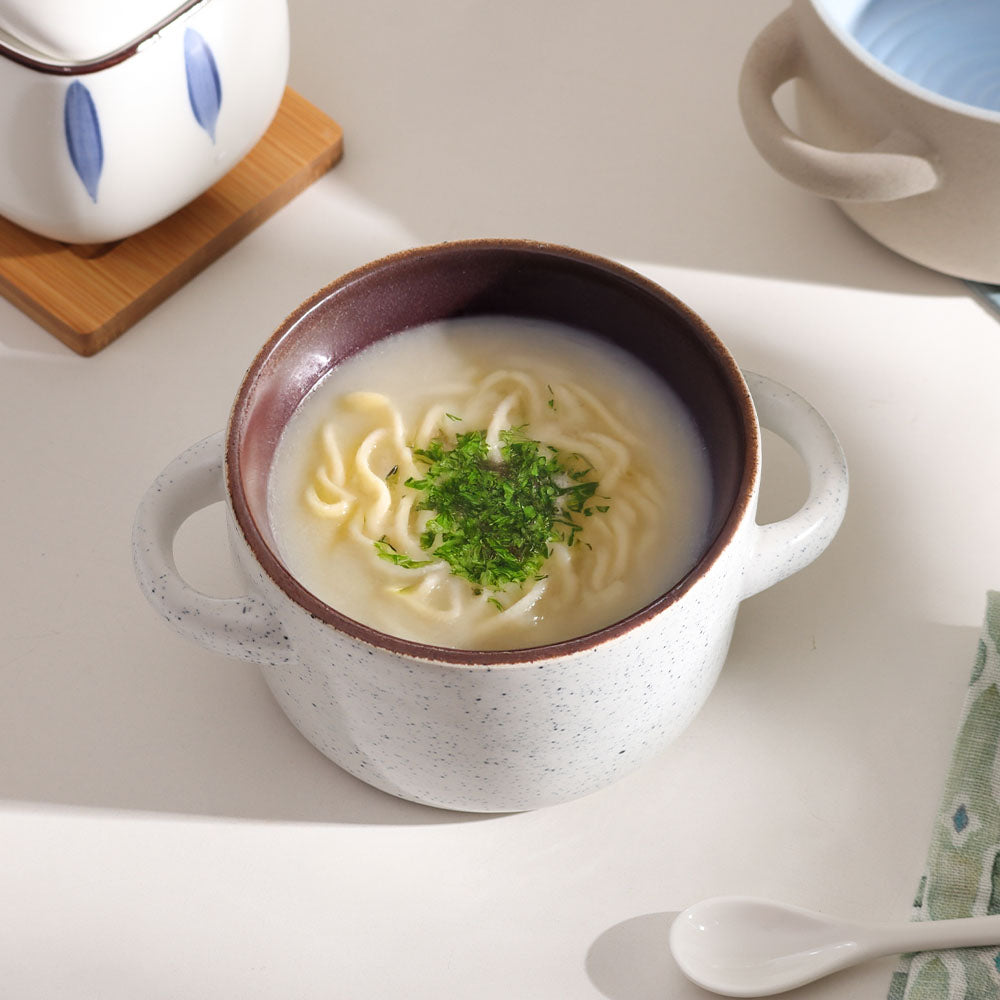 Ariel Soup Bowl - Speckled White