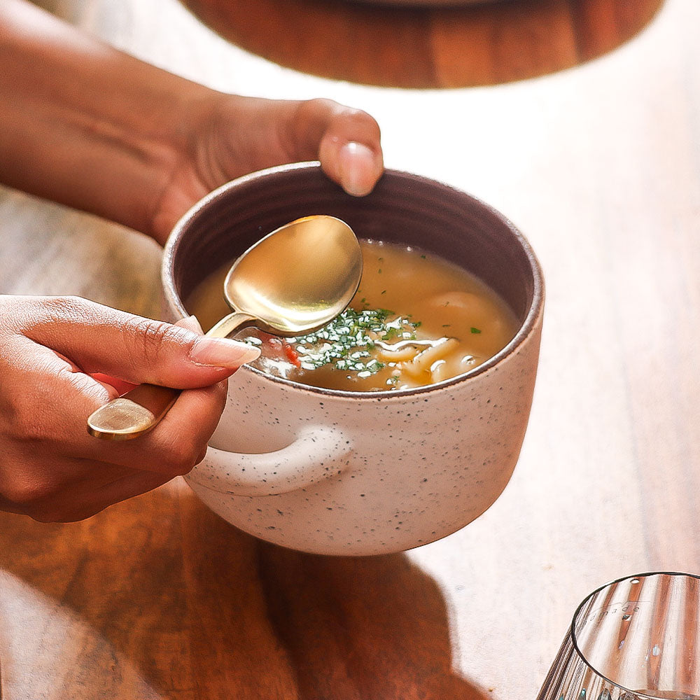 Ariel Soup Bowl - Speckled White