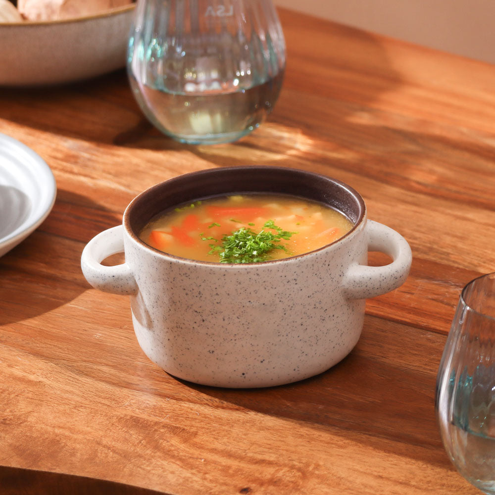 Ariel Soup Bowl - Speckled White