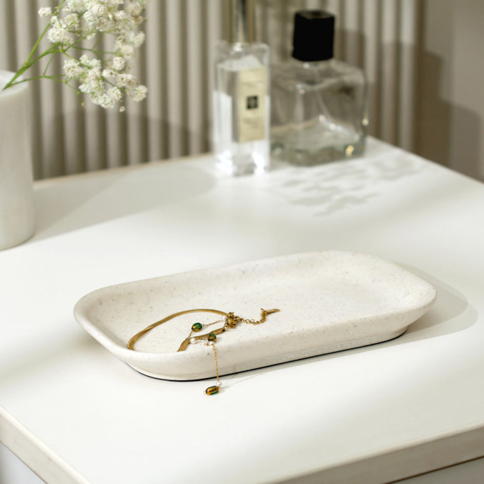 Arin Multi-purpose Tray - Speckled Cream