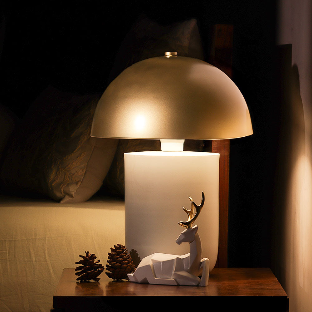 Glow Rounded Table Lamp Large - White Gold