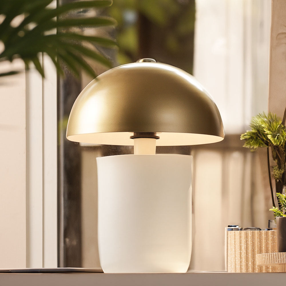 Glow Rounded Table Lamp Large - White Gold