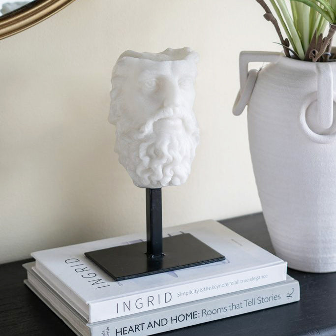 Aristotle Mounted Sculpture - Stone White